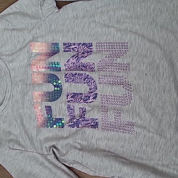 Gray Long Sleeve Fun Fun Fun Bedazzled Tee - Picture 2 of 2
